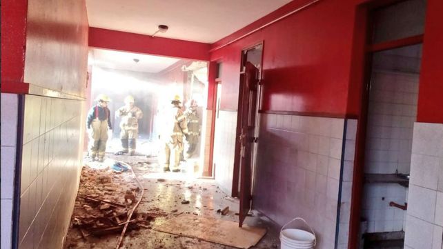 Así quedó la escuela de Moreno tras la explosión.