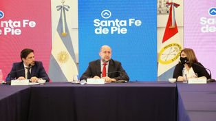 Trotta junto a Perotti y Cantero en su vista a Santa Fe