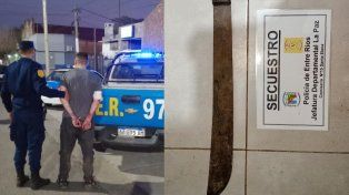 Violento amenazó con un machete a su ex, a su acompañante y a dos policías en Santa Elena.