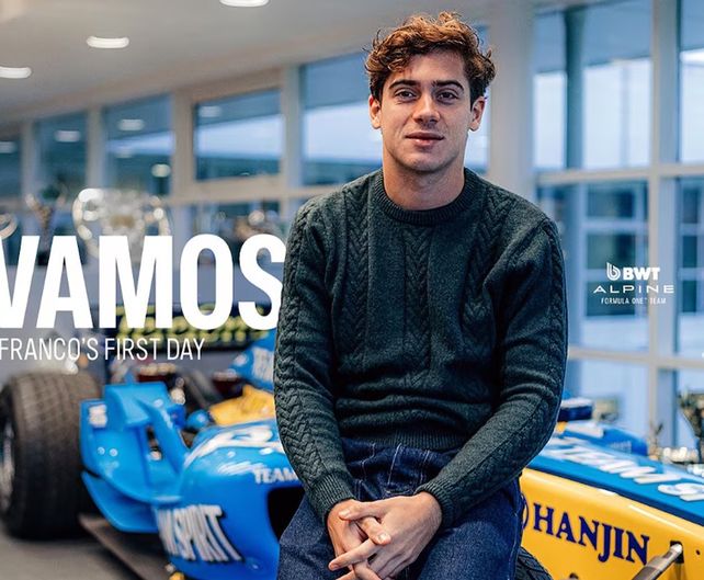 El piloto argentino Franco Colapinto visitó la fábrica Alpine en Enstone