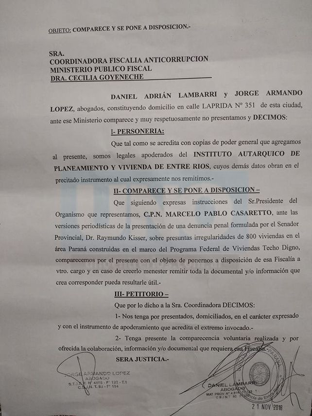El IAPV fue a la Oficina Anticorrupción por una denuncia del senador Kisser