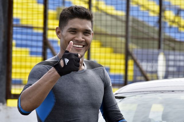 Teo Gutiérrez durante uno de los entrenamientos que realizó en Arroyo Seco.