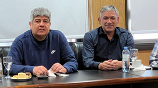 Pablo Moyano, cosecretario General de Camioneros, y Juan Chulich, titular del Sindicato de Camioneros de Santa Fe.