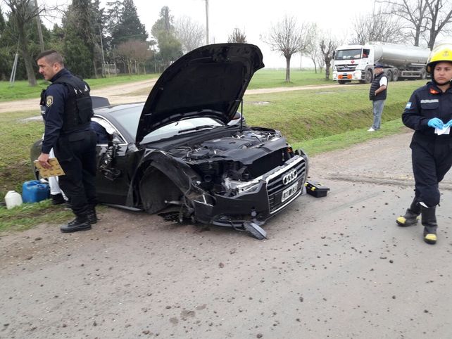 El coche de Matías Messi quedó con importantes daños.&nbsp;