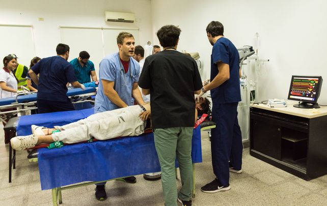 Realizaron un simulacro de emergencia en altura