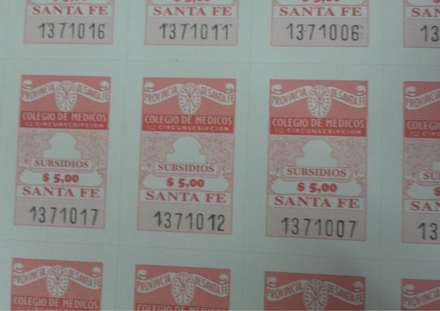El Colegio de Médicos advirtió por el robo de estampillas