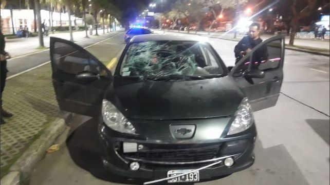 El auto Peugeot 307 con el que atropellaron al agente Marcos Di Fazio.&nbsp;