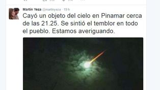 Afirman que fue un meteoro lo que iluminó y sacudió a Pinamar y Gesell
