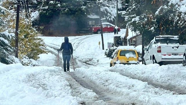 Nevada histórica en Bariloche: suspendieron las clases y cerraron el aeropuerto