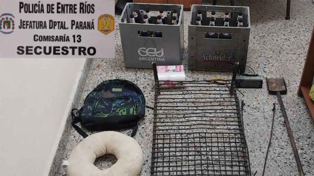 Paraná: robaban una parrilla y envases de cerveza y fueron descubiertos