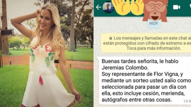 Flor Vigna denunció a un hombre que se hacía pasar por su manager y pidió tener cuidado
