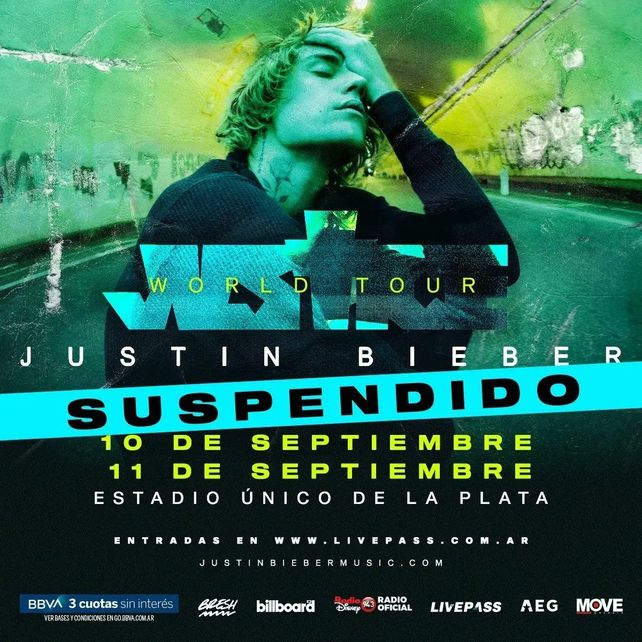 Justin Bieber canceló sus shows en la Argentina por problemas de salud