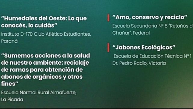 Medio ambiente. Las propuestas tienen por objetivo incentivar la planificación y ejecución de proyectos sociales sustentables.