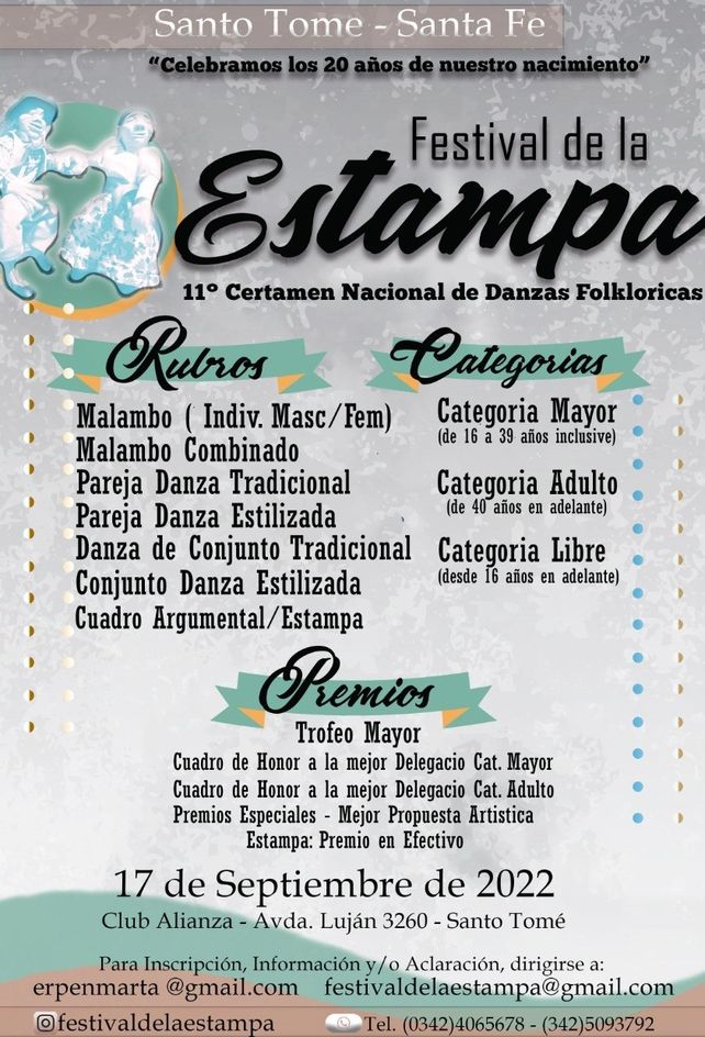 Festival de la Estampa: 11º certamen de Danzas Folklóricas en Santo Tomé