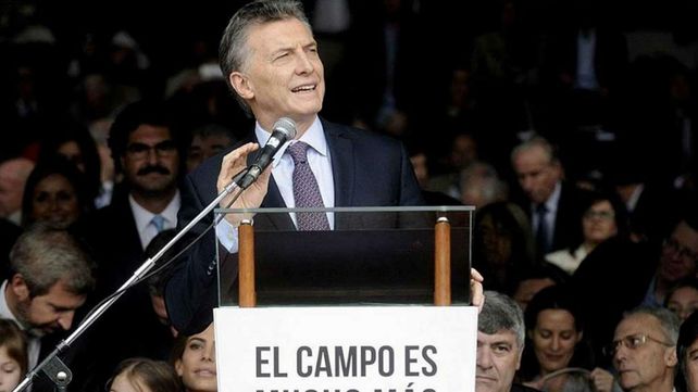 Macri durante su discurso de apertura en La Rural.