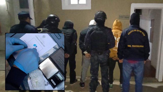 Tres detenidos y secuestro de cocaína tras allanamientos en Feliciano
