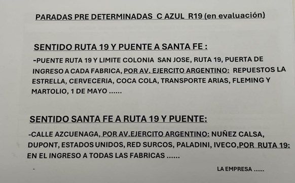 Nuevo recorridos de la C Azul.