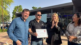 En campaña. El senador Esteban Motta apoyó la candidatura de la vicegobernadora Gisela Scaglia