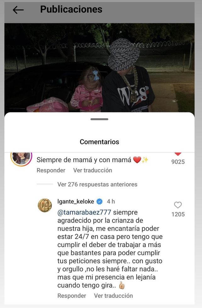 La respuesta de L-Gante al sugerente comentario de Tamara Báez