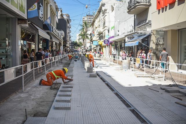 Avanza la obra de remodelación de la peatonal San Martín