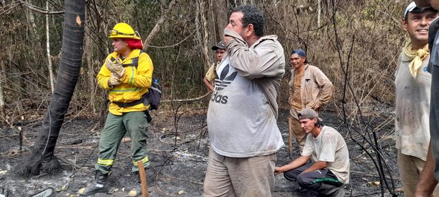 Los bomberos santafesinos trabajan intensamente para salvar selva autóctona