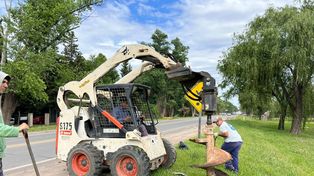 Iniciaron en Roldán las obras de iluminación en la ruta 9