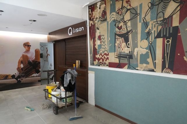 El mural de Julio Vanzo se encuentra en la Galería Rosario.