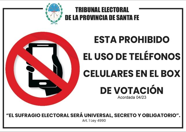 El Tribunal Electoral recordó que está prohibido usar celular en el box de votación