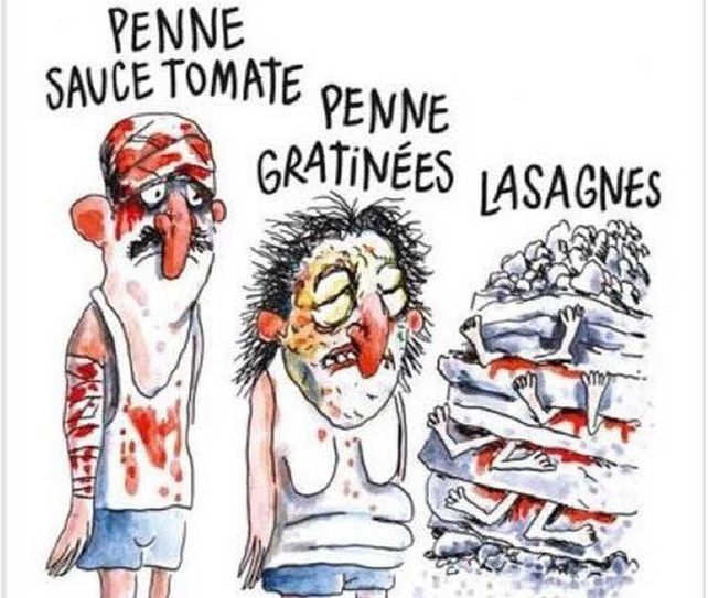 Polémica. La ilustración que levantó la ira de los italianos.