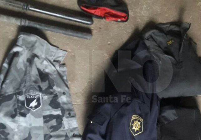 Elementos secuestrados en el allanamiento.