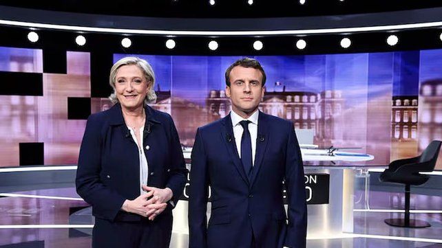 Marine Le Pen y Emmanue Macron