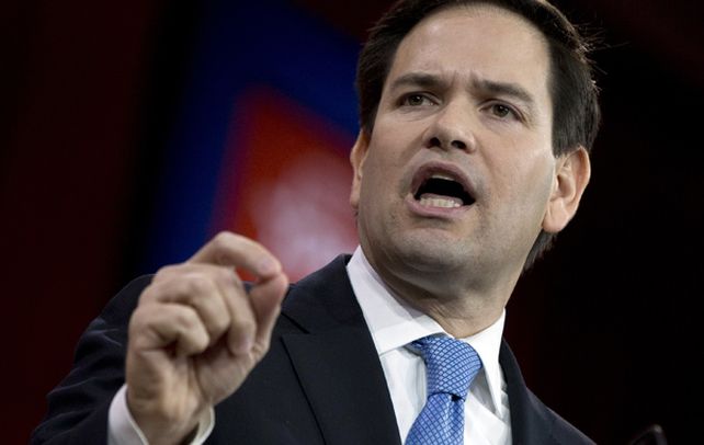 Juventud. Rubio durante el acto de lanzamiento en Miami. Sus raíces cubanas lo hacen atractivo para los latinos.