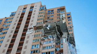 Un edificio fue alcanzado por un misil ruso en Kiev, la capital de Ucrania&nbsp;