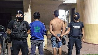 Los detenidos por el intento de robo en la obra en construcción en barrio Transporte.