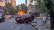 Una pareja resultó con heridas leves tras un espectacular accidente de tránsito ocurrido durante la madrugada