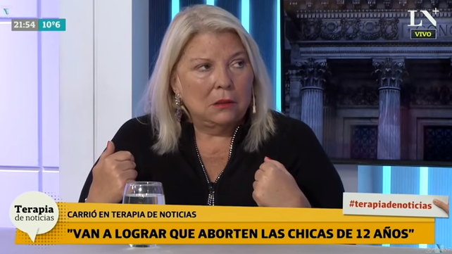 Carrió dijo que el aborto puede convertirse en un método anticonceptivo