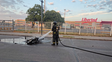 Un motociclista fue hospitalizado tras derrapar y prenderse fuego su moto en bulevar Oroño