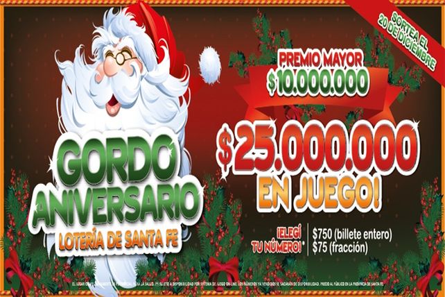 El Gordo de Navidad de Lotería de Santa Fe tiene 25,5 millones en premios