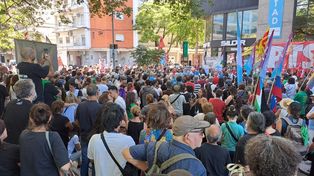 Manifestantes se solidarizaron con el pueblo de Venezuela y contra la intervención militar.