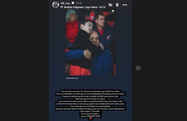 La esposa de un exjugador de Newells dijo que los barras chilenos vinieron a matar