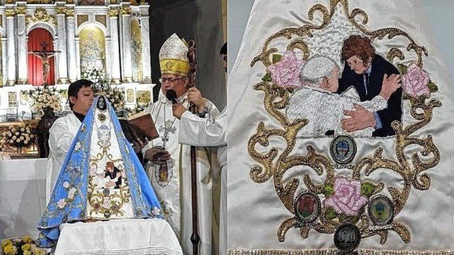Polémica en Catamarca por el manto de la Virgen del Valle: tiene a Milei bordado