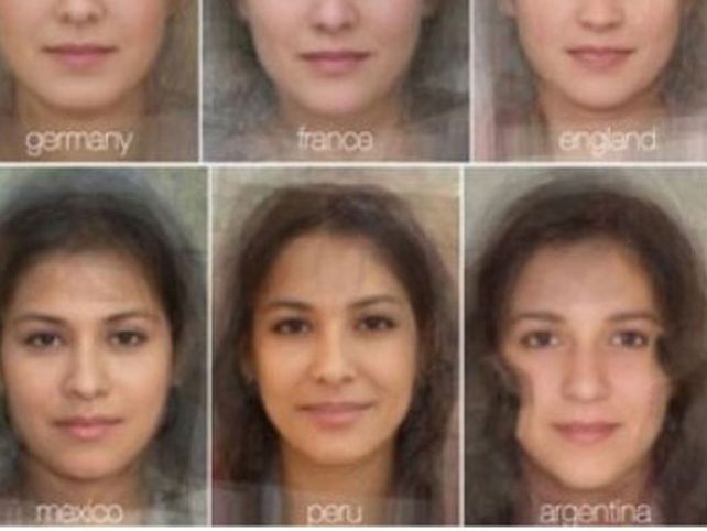 Crean el rostro tipo de la mujer, según su nacionalidad
