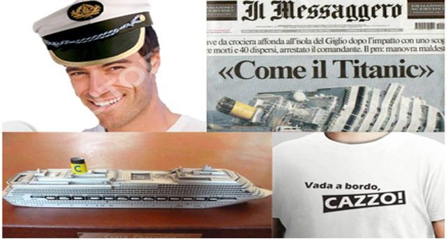 El disfraz del capit&aacute;n Schettino es el m&aacute;s elegido en Italia