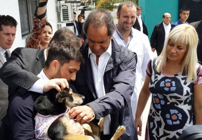 Recorrida. Scioli visitó la localidad bonaerense de Berazategui.