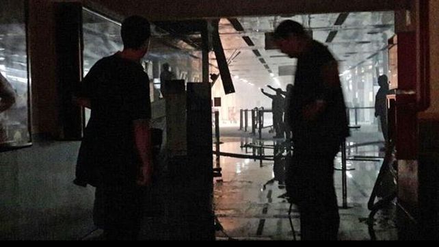 El incendio se dio en el hall de la Terminal.&nbsp;