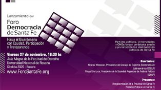 Con una conferencia internacional, se presenta el Foro Democracia de Santa Fe