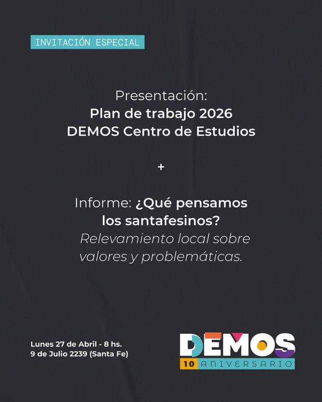 El Centro de Estudios DEMOS presenta su plan de trabajo para 2026 y las conclusiones del primer relevamiento de opinión pública
