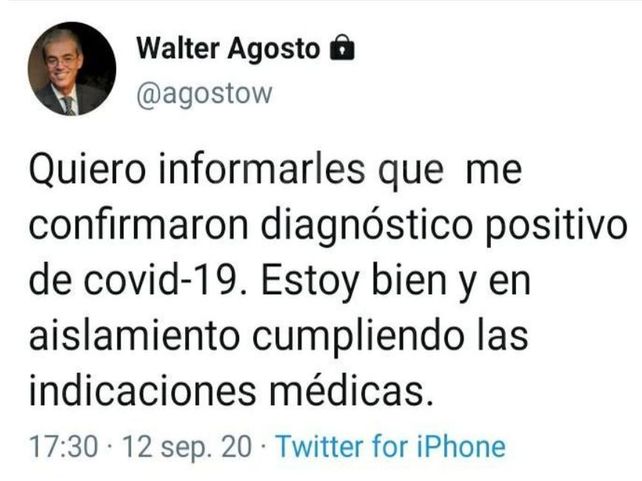 Un nuevo caso en el gabinete provincial: el ministro Walter Agosto tiene coronavirus