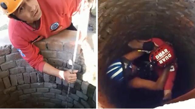 El salvataje se concretó a través de un sistema de poleas y cuerdas que utilizaron miembros del Departamento de Unidades de Alto Riesgo.