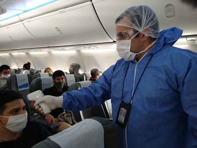 OBLIGACIONES. Controles de temperatura y barbijos en todos los aviones.